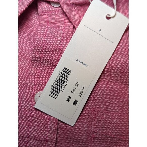 Janie And Jack Boys Size 6 Pinkish/Red Long Sleeve Button Down Linen/Cotto Blend - Picture 9 of 15